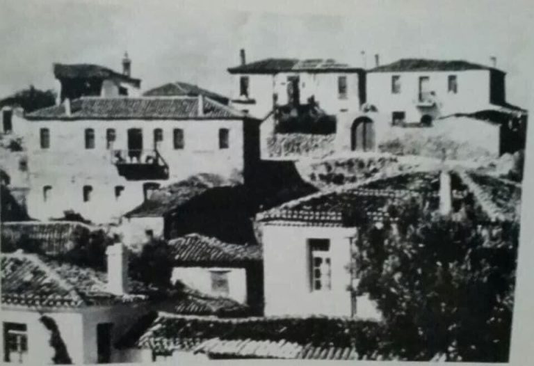 Old stone houses and tiled roofs of Afytos village