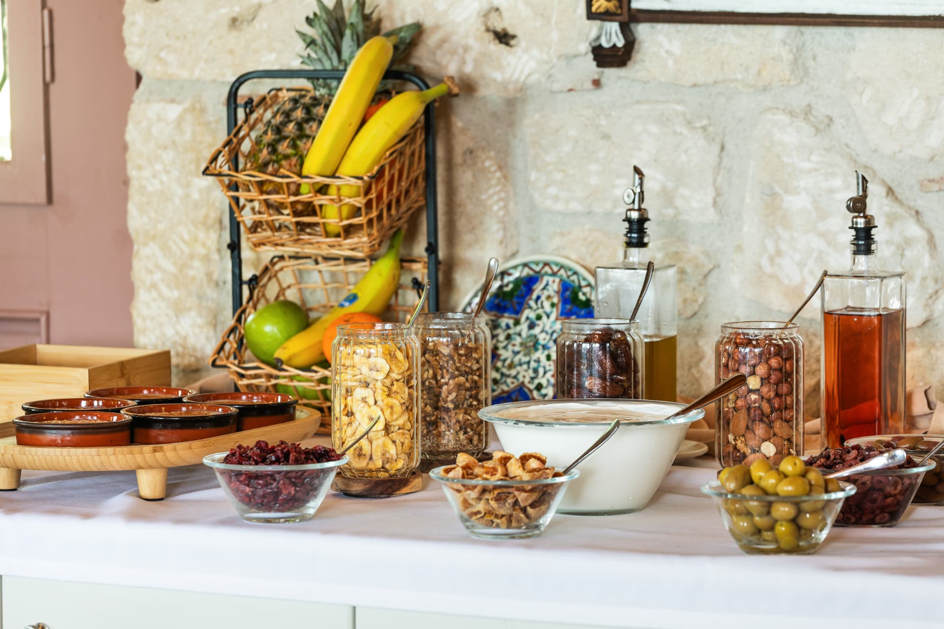 Greek breakfast table